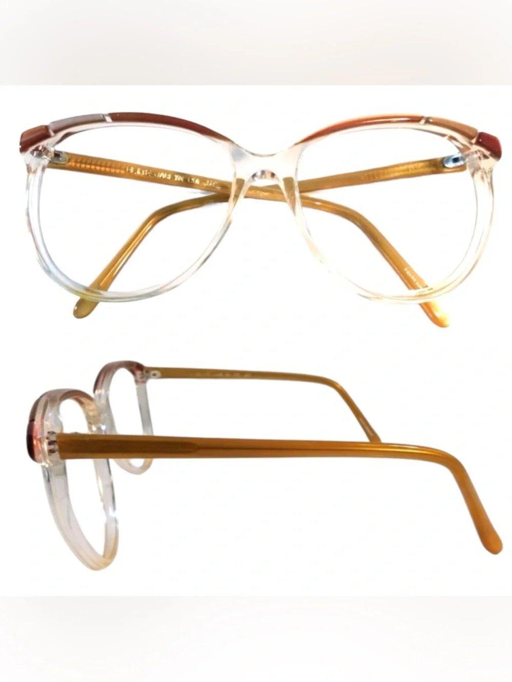 1980’s Oversized Cateye Frames in Brown/ Clear Eyeglasses‎ or Sunglasses, Unworn
